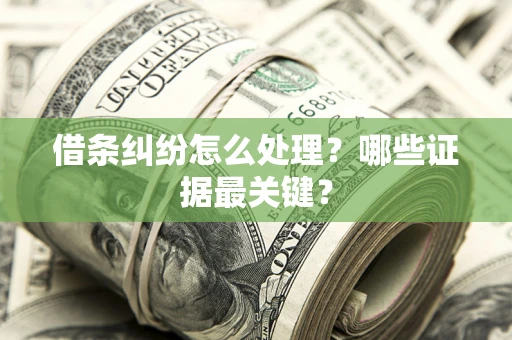 济南借条纠纷怎么处理？哪些证据最关键？