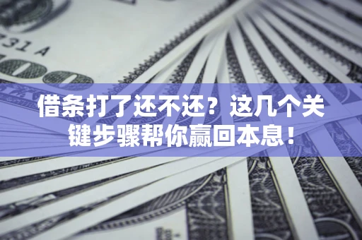 济南借条打了还不还？这几个关键步骤帮你赢回本息！