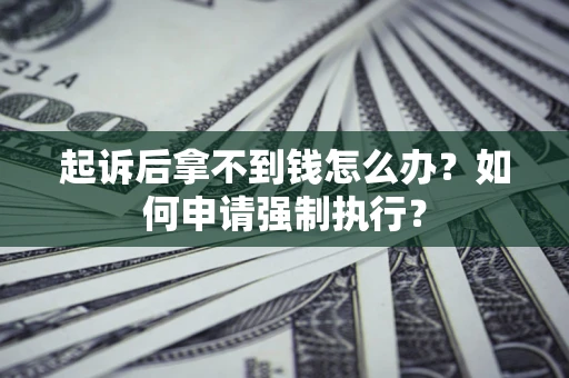 济南起诉后拿不到钱怎么办？如何申请强制执行？